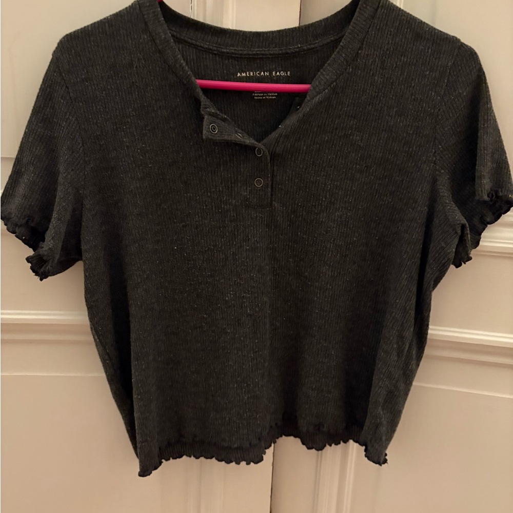 American Eagle Outfitters Women's Grey Top